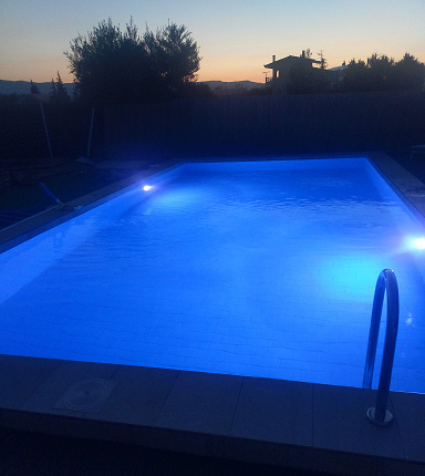 pool sunset